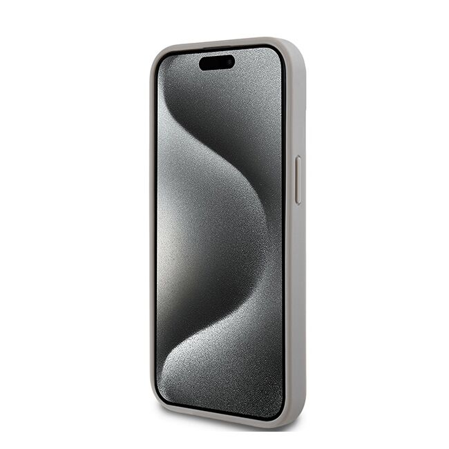 Husa premium pentru  iPhone 15 DKNY Pattern Energy - Gri deschis