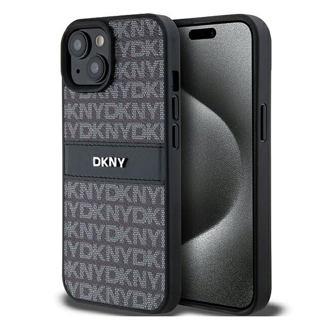 Husa premium pentru  iPhone 15 DKNY Pattern Energy - Gri inchis