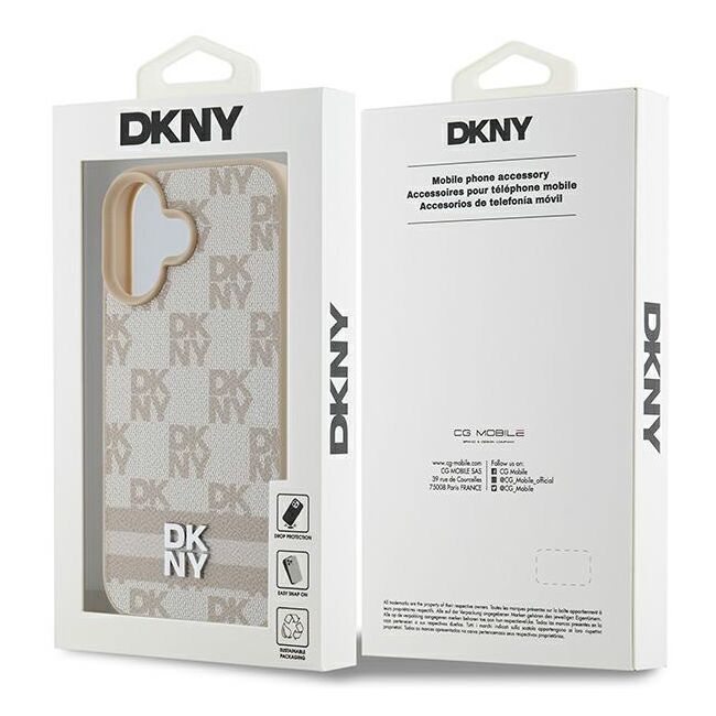 Husa premium pentru  iPhone 16 DKNY Pattern Energy - Bej