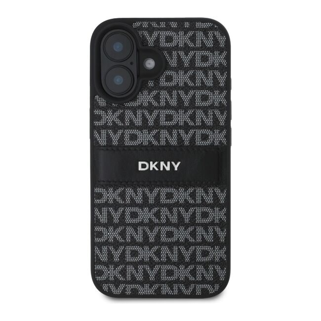 Husa premium pentru  iPhone 16 DKNY Pattern Energy - Gri