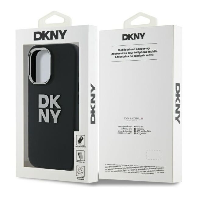 Husa premium pentru  iPhone 16 DKNY Pattern Energy - Negru electric