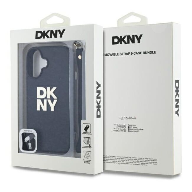 Husa premium pentru  iPhone 16 DKNY Pattern Energy - Negru print