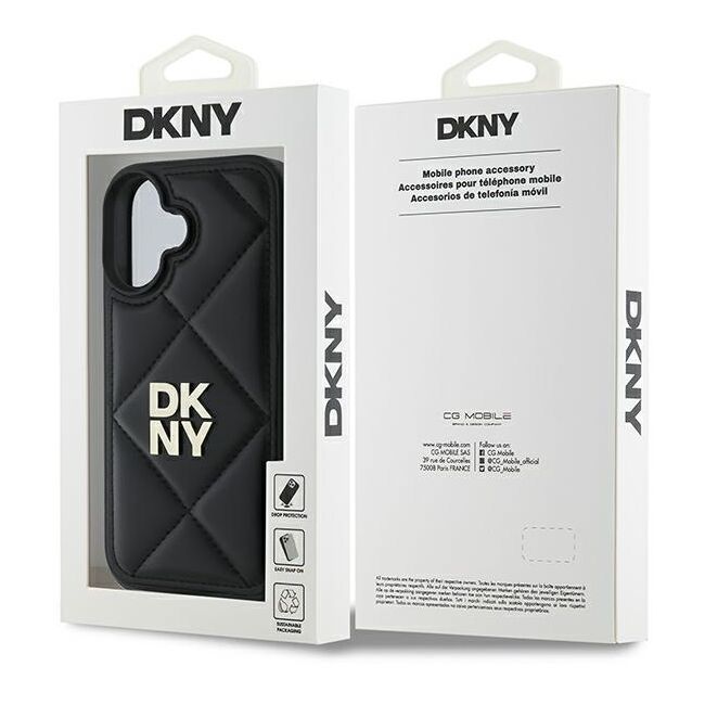 Husa premium pentru  iPhone 16 DKNY Pattern Energy - Negru