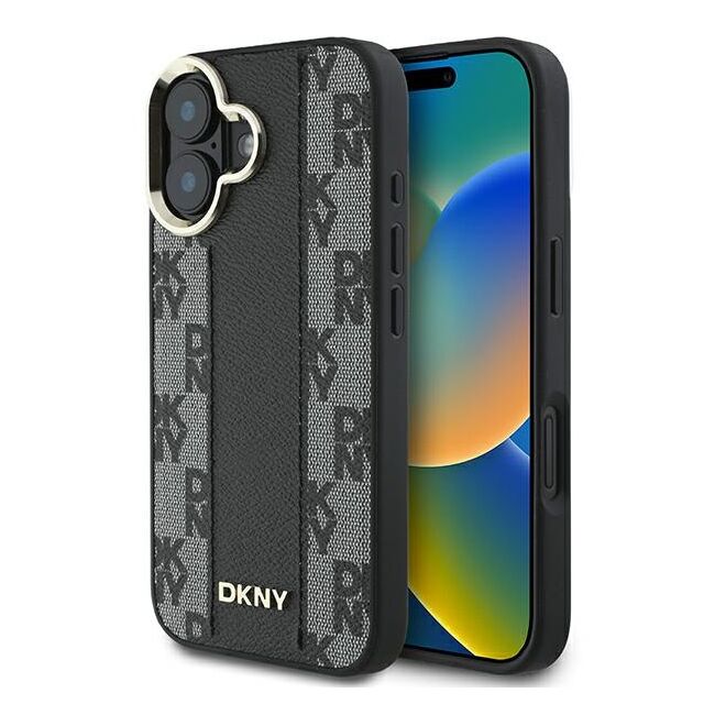 Husa premium pentru  iPhone 16 DKNY Urban compatibila MagSafe - Gri inchis