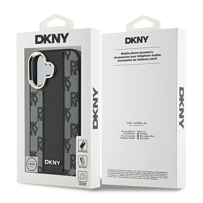 Husa premium pentru  iPhone 16 DKNY Urban compatibila MagSafe - Gri inchis