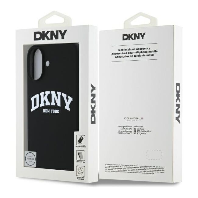 Husa premium pentru  iPhone 16 DKNY Urban compatibila MagSafe - Negru denim