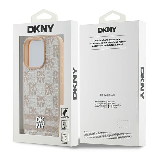Husa premium pentru  iPhone 16 Pro DKNY Pattern Energy - Bej