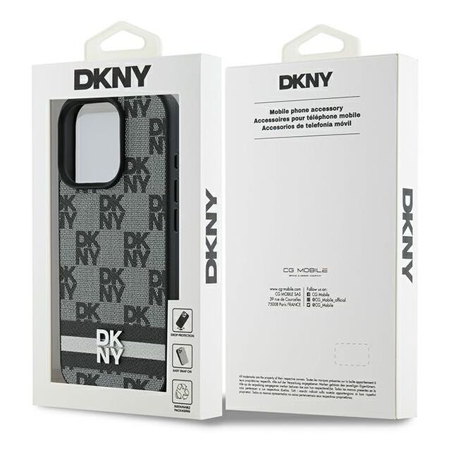 Husa premium pentru  iPhone 16 Pro DKNY Pattern Energy - Gri