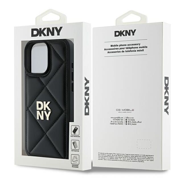 Husa premium pentru  iPhone 16 Pro DKNY Pattern Energy - Negru