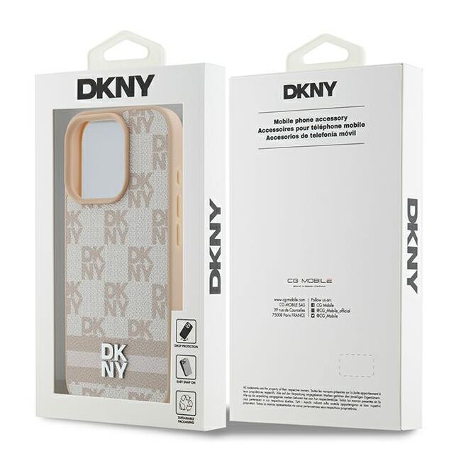 Husa premium pentru  iPhone 16 Pro Max DKNY Pattern Energy - Bej