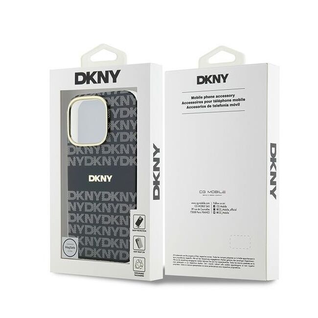 Husa premium pentru  iPhone 16 Pro Max DKNY Pattern Energy - Gri inchis