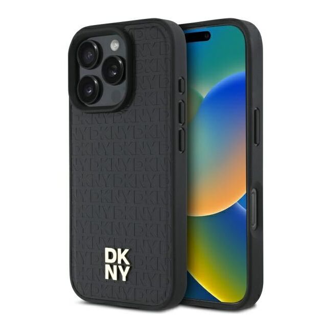 Husa premium pentru  iPhone 16 Pro Max DKNY Pattern Energy - Negru denim