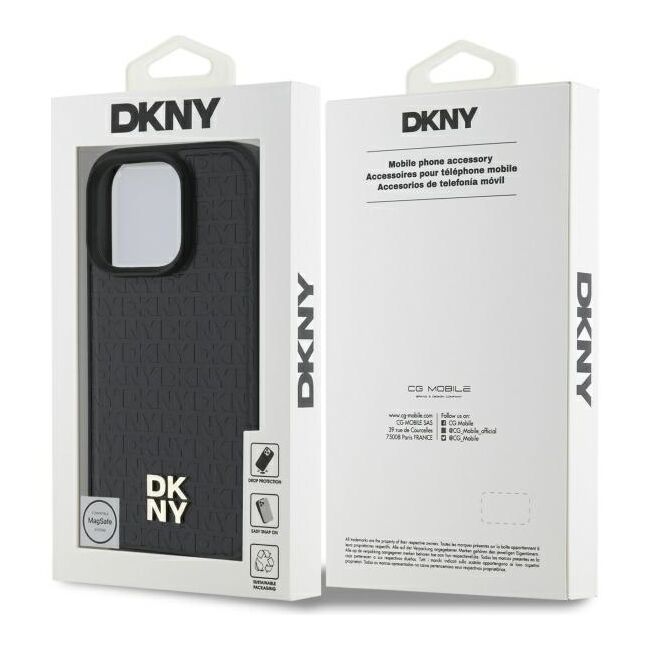 Husa premium pentru  iPhone 16 Pro Max DKNY Pattern Energy - Negru denim