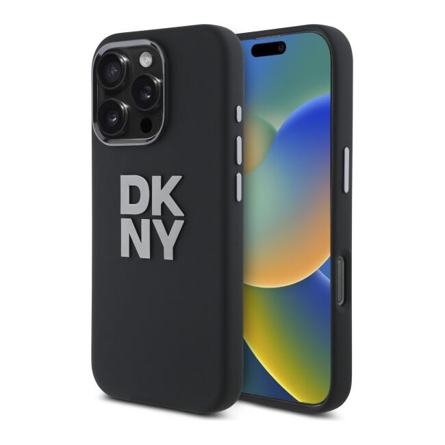 Husa premium pentru  iPhone 16 Pro Max DKNY Pattern Energy - Negru electric