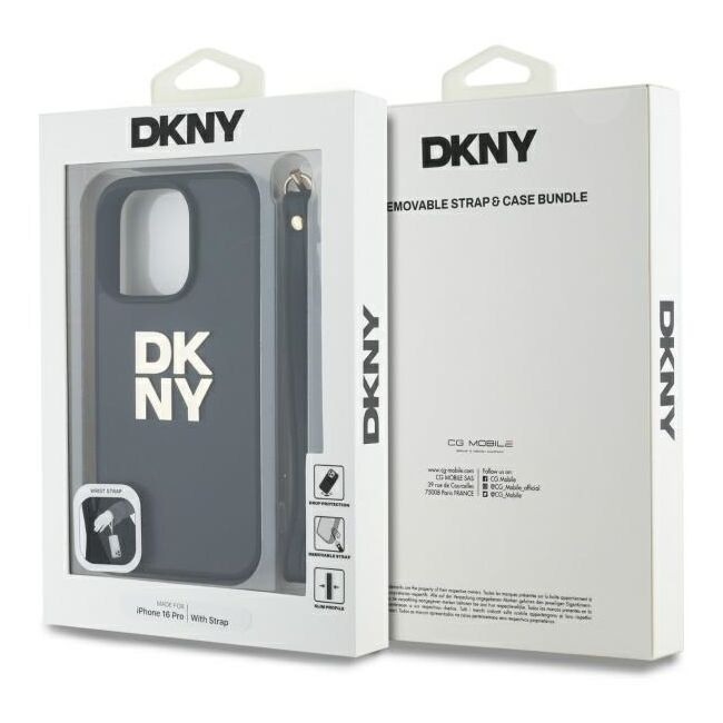 Husa premium pentru  iPhone 16 Pro Max DKNY Pattern Energy - Negru print