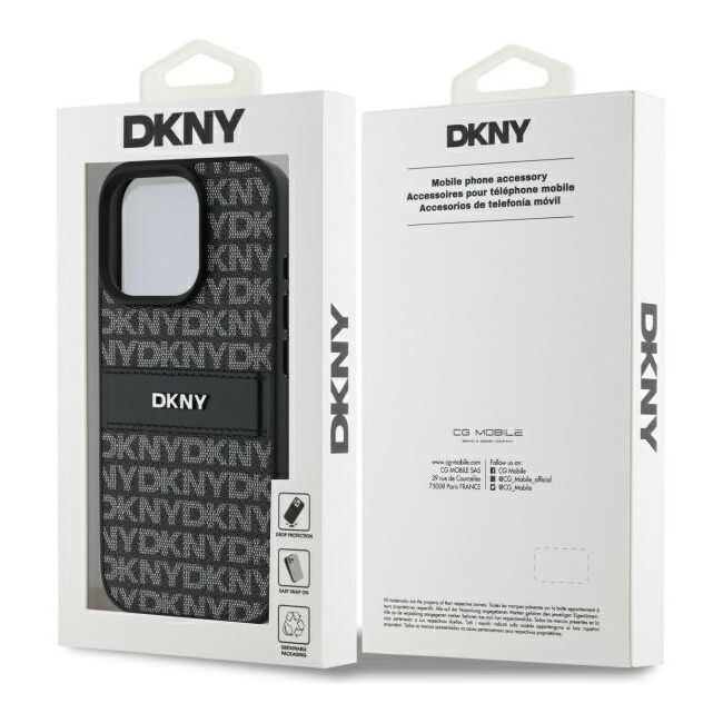 Husa premium pentru  iPhone 16 Pro Max DKNY Pattern Energy - Negru royal
