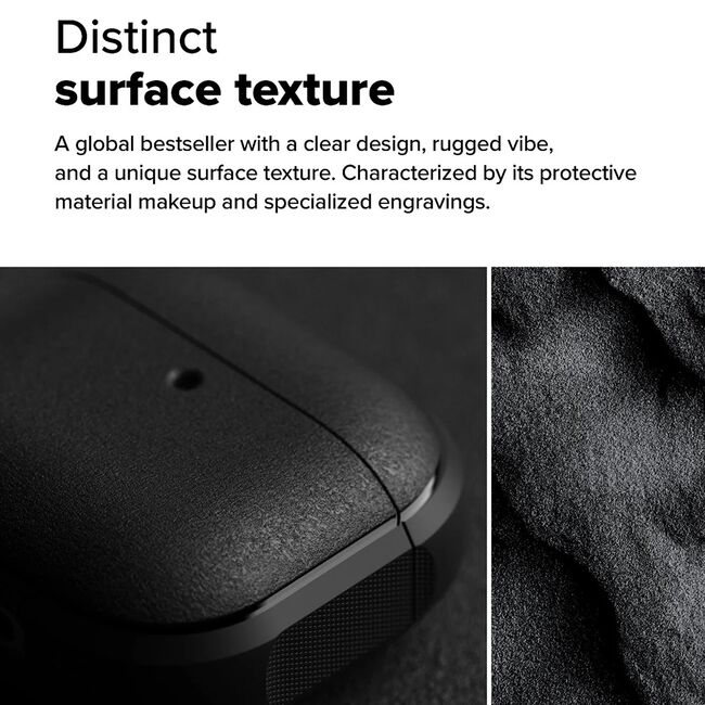Huse de protectie pentru  AirPods 4 Ringke - Protection Case Onyx Magnetic, Non-Slip Texture, cu breloc carabina - Coral