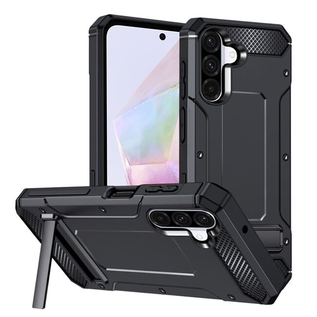 Husa pentru  Samsung Galaxy A36 Armor Tough Rugged Kickstand - Negru