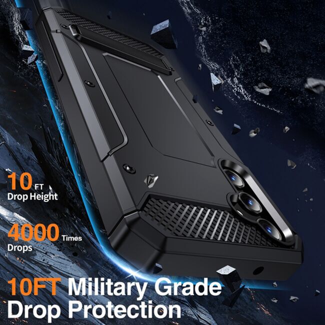 Husa pentru  Samsung Galaxy A36 Armor Tough Rugged Kickstand - Negru