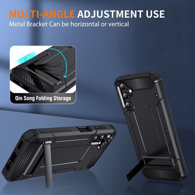 Husa pentru  Samsung Galaxy A36 Armor Tough Rugged Kickstand - Negru