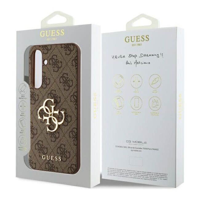 Husa premium  Samsung Galaxy S24 FE pentru Guess Elegance Series - Maro