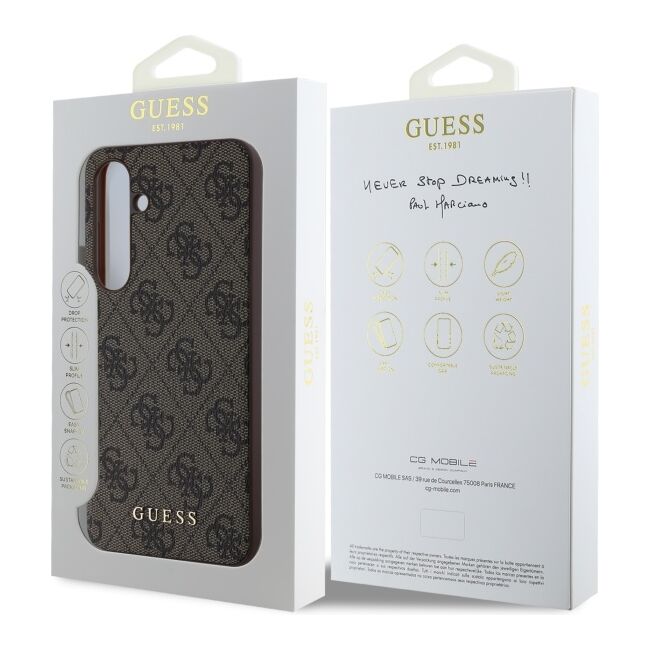 Husa premium  Samsung Galaxy S24 FE pentru Guess Elegance Series - Maro inchis