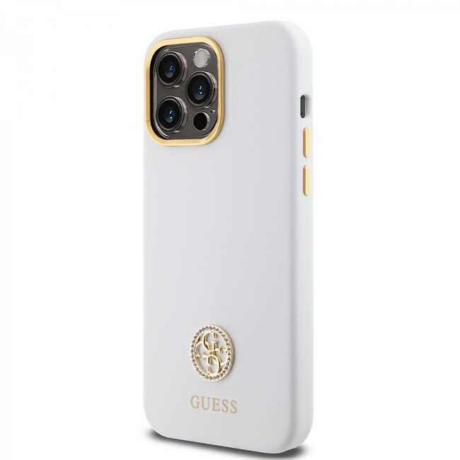 Husa premium  iPhone 15 Pro Max pentru Guess Elegance Series - Alb