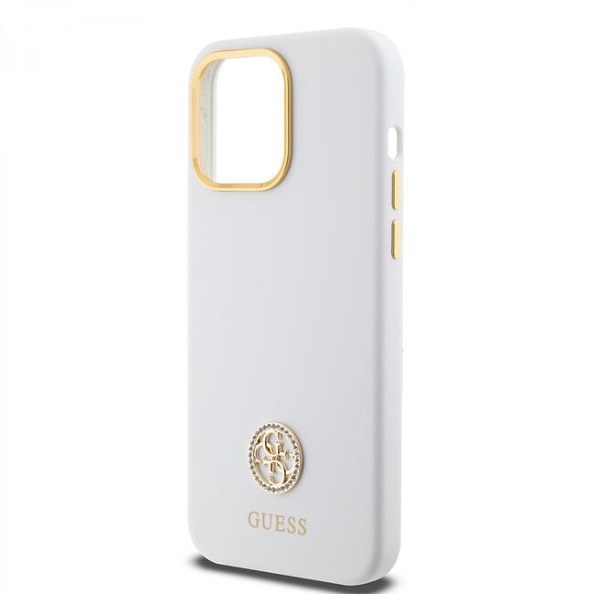 Husa premium  iPhone 15 Pro Max pentru Guess Elegance Series - Alb