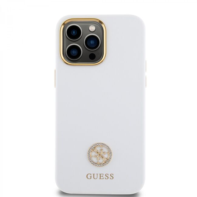 Husa premium  iPhone 15 Pro Max pentru Guess Elegance Series - Alb