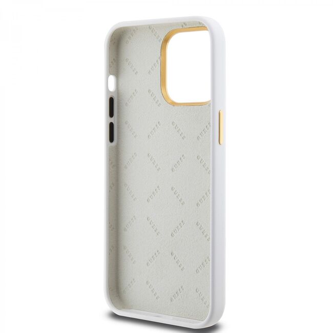 Husa premium  iPhone 15 Pro Max pentru Guess Elegance Series - Alb