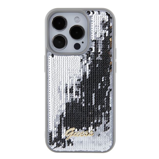 Husa premium  iPhone 15 Pro Max pentru Guess Elegance Series - Gri deschis