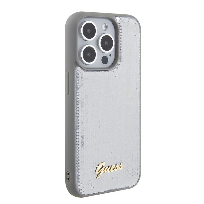 Husa premium  iPhone 15 Pro Max pentru Guess Elegance Series - Gri deschis