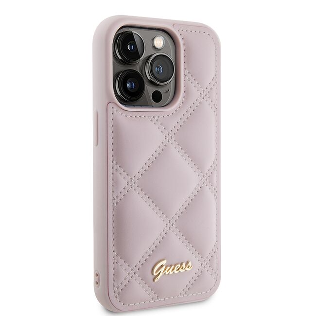 Husa premium  iPhone 15 Pro Max pentru Guess Elegance Series - Roz neon