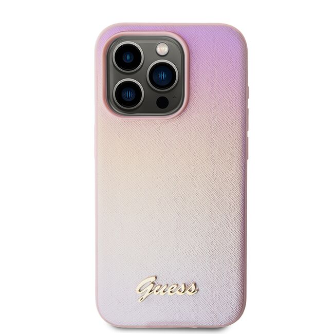 Husa premium  iPhone 15 Pro Max pentru Guess Elegance Series - Roz pal
