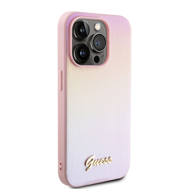 Husa premium  iPhone 15 Pro Max pentru Guess Elegance Series - Roz pal