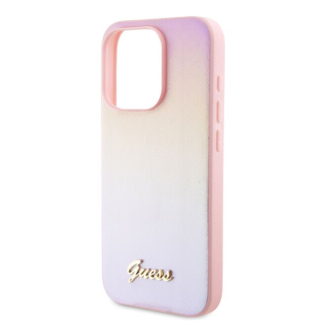 Husa premium  iPhone 15 Pro Max pentru Guess Elegance Series - Roz pal