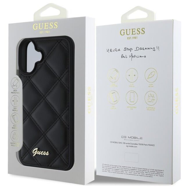 Husa premium  iPhone 16 Plus pentru Guess Elegance Series - Negru denim