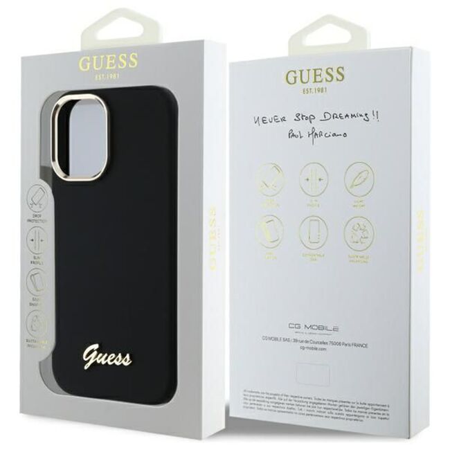 Husa premium  iPhone 16 Plus pentru Guess Elegance Series - Negru