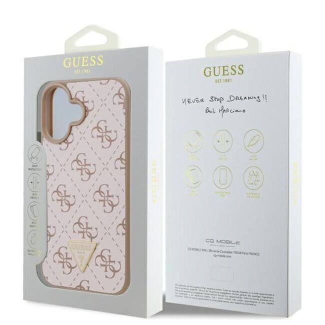 Husa premium  iPhone 16 Plus pentru Guess Elegance Series - Roz neon