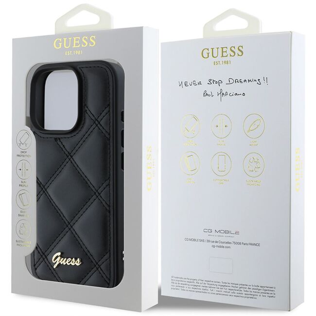 Husa premium  iPhone 16 Pro pentru Guess Elegance Series - Negru