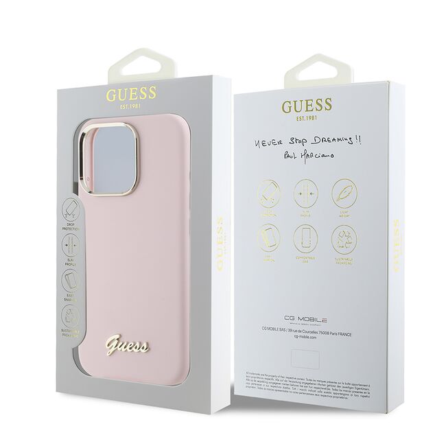 Husa premium  iPhone 16 Pro pentru Guess Elegance Series - Roz pal