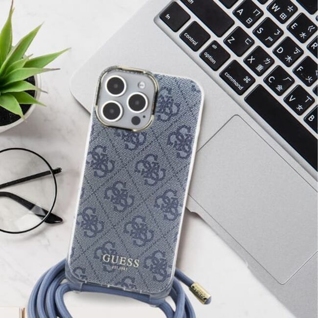 Husa premium  iPhone 16 pentru Guess Elegance Series - Gri inchis