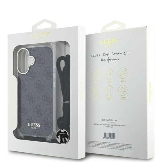 Husa premium  iPhone 16 pentru Guess Elegance Series - Gri inchis