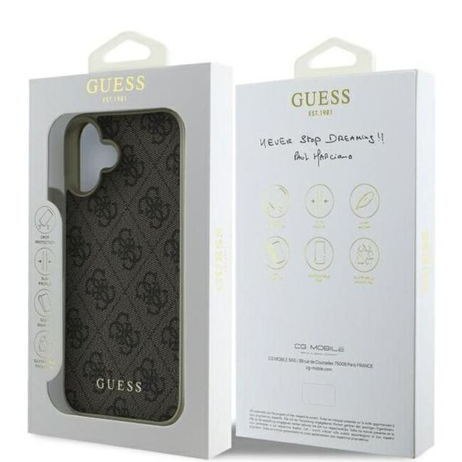 Husa premium  iPhone 16 pentru Guess Elegance Series - Maro