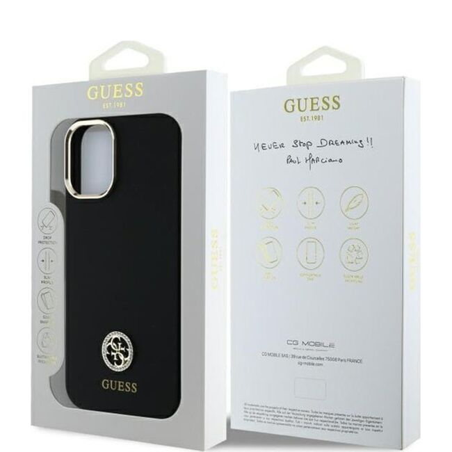 Husa premium  iPhone 16 pentru Guess Elegance Series - Negru