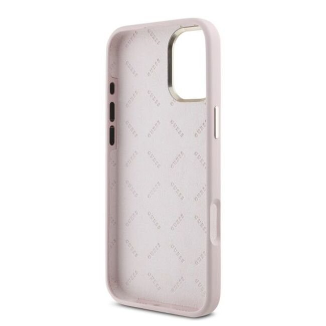 Husa premium  iPhone 16 pentru Guess Elegance Series - Roz pal