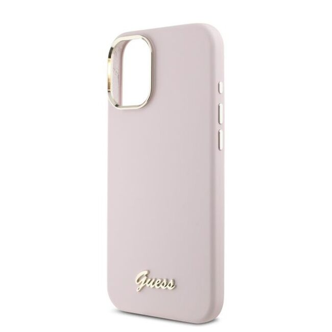 Husa premium  iPhone 16 pentru Guess Elegance Series - Roz pal