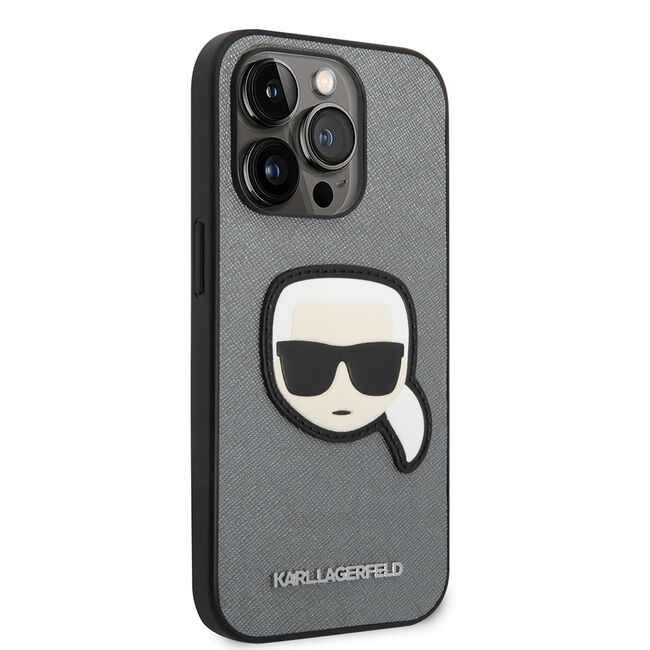 Husa premium pentru  iPhone 14 Pro Max Karl Lagerfeld superior quality - Gri carbune