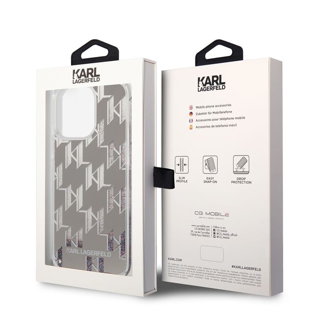 Husa premium pentru  iPhone 14 Pro Max Karl Lagerfeld superior quality - Gri deschis