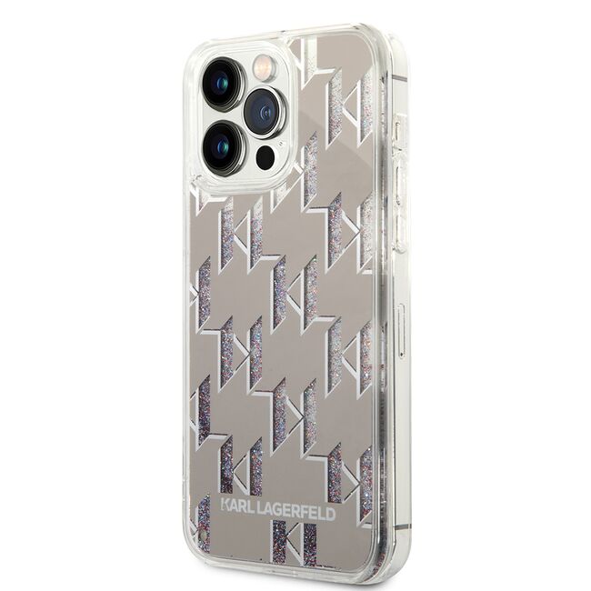 Husa premium pentru  iPhone 14 Pro Max Karl Lagerfeld superior quality - Gri deschis